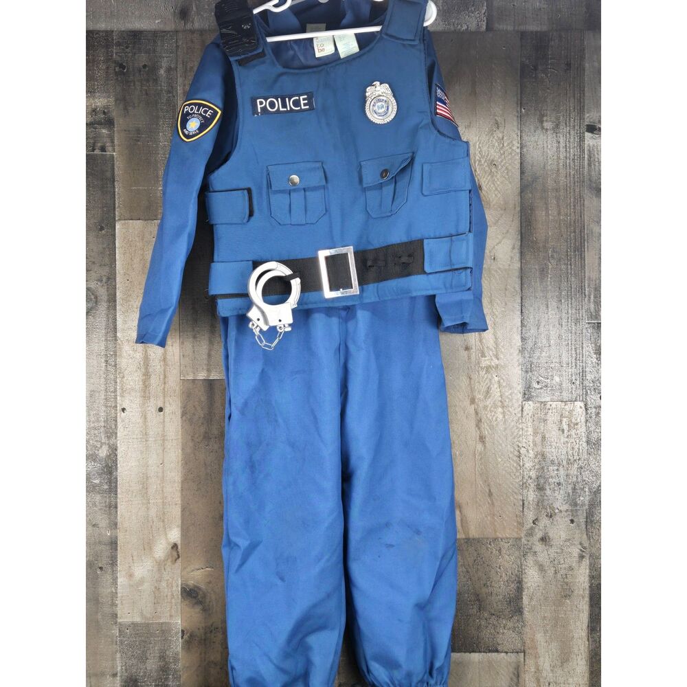 Halloween Kids Police Costume with Accessories Size 5-6 Lots of Extras
